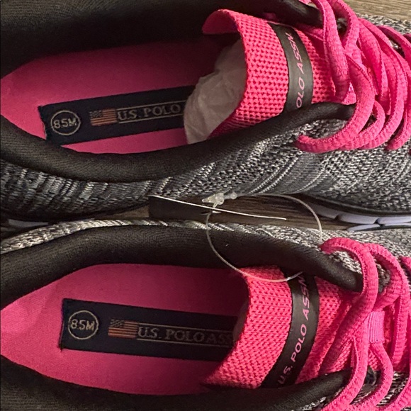 NIB [U.S. Polo Assn.] Iris Black/Grey/Fuchsia Athletic Comfort Sneakers Women’s - Picture 8 of 10